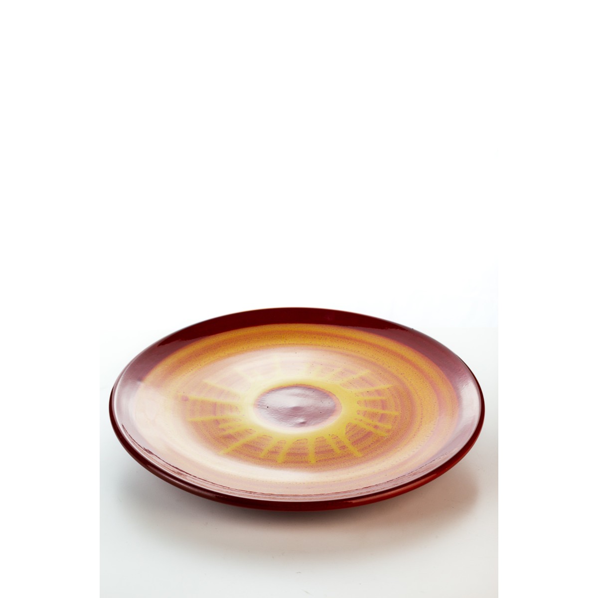 KHydria Original handgemachter Teller 30cm von Kreta - rot