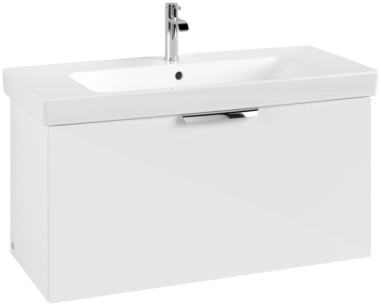 Villeroy & Boch Set LineUp 1000mm mit Spiegelschrank Glossy White S00807DHR1