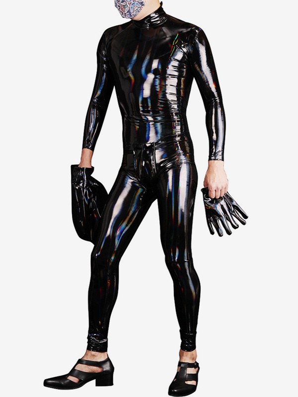 Combinaison Zentai Catsuit Ammonia pour homme Combinaison intégrale en cuir verni