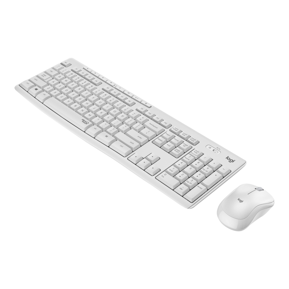 Logitech MK295 kabelloses Tastatur-Maus-Set mit SilentTouch-Technologie weiß
