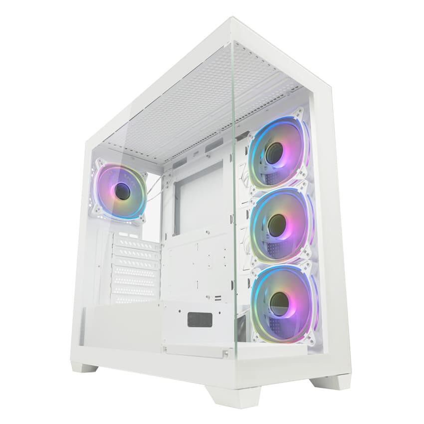 LC Power Gaming-PC Gehäuse LC-715W-ON Midi-Tower weiß