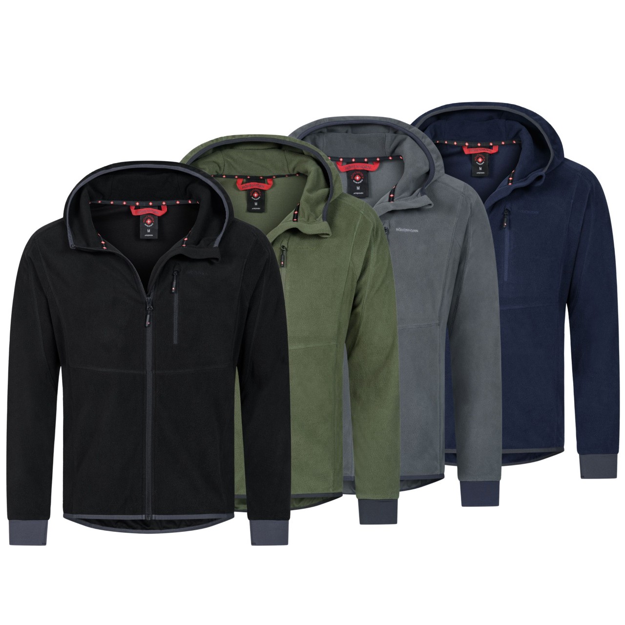 Höhenhorn Apennin Herren Leichter Fleece Hoodie Sweatshirt Full Zip Microfleece L Grau