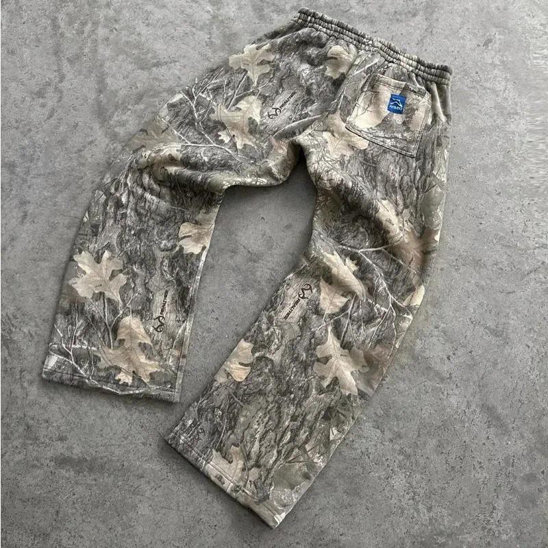 Pantalon Homme Y2K Jeans Tendance Hip Hop Camouflage Large Denim Unisexe Tissu Camo Décontracté Streetwear