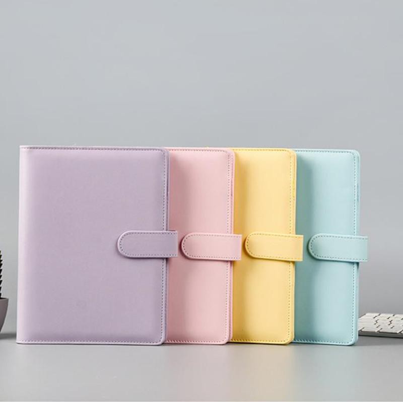 A6 Pu en cuir Notebook Binder Macaron Couleur 19 * 13cm Rechargeable Liant à 6 anneaux pour papier de remplissage A6 avec fermeture à boucle magn