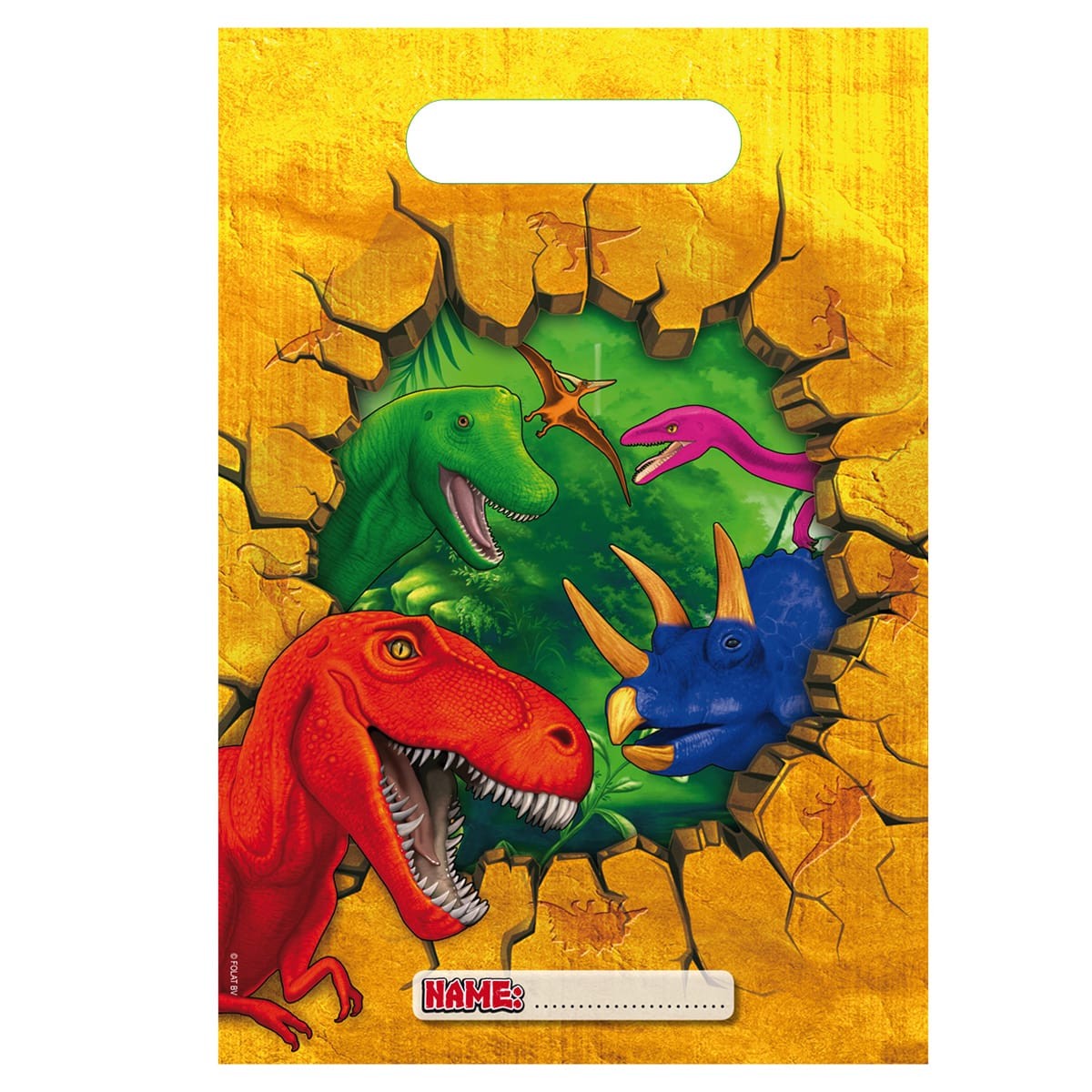 6 Dino Abenteuer Geschenktüten 13,5 x 19,5cm | Wir machen Party.de |