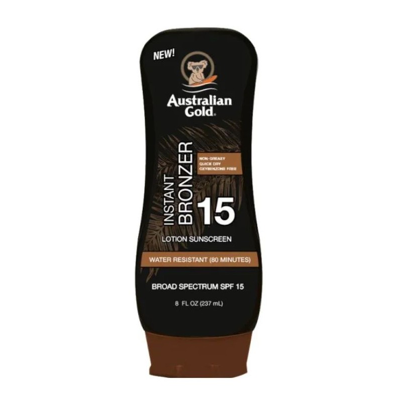 Australian Gold Spf 15 Lotion Lozione Instant Bronzer protezione solare e abbronzatura immediata 237ml