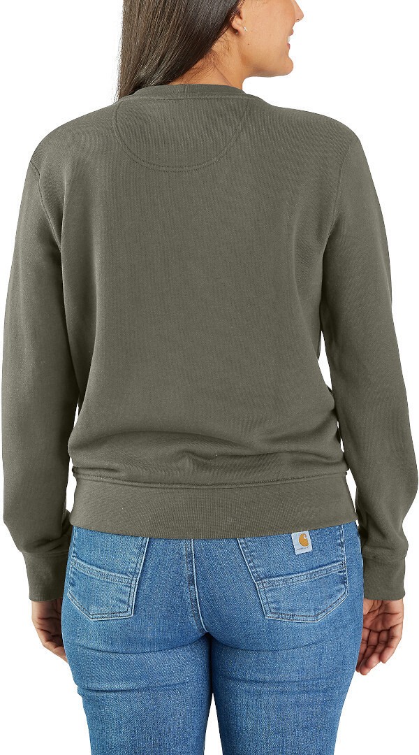 Carhartt Relaxed Fit Midweight French Terry Crewneck Dames Sweatshirt, groen, afmeting M voor vrouw
