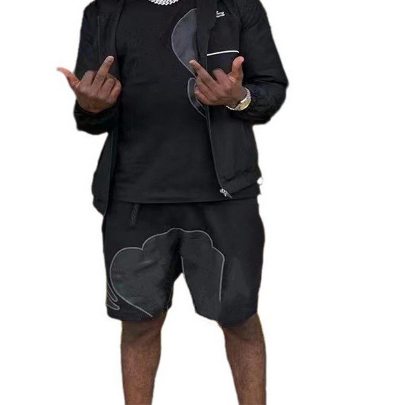 Y2K Ensemble Homme Survêtement Tendance Hip Hop Imprimé Lettres Oversize T-shirt Manches Courtes Short Pantalon Deux Pièces Taille S-3XL
