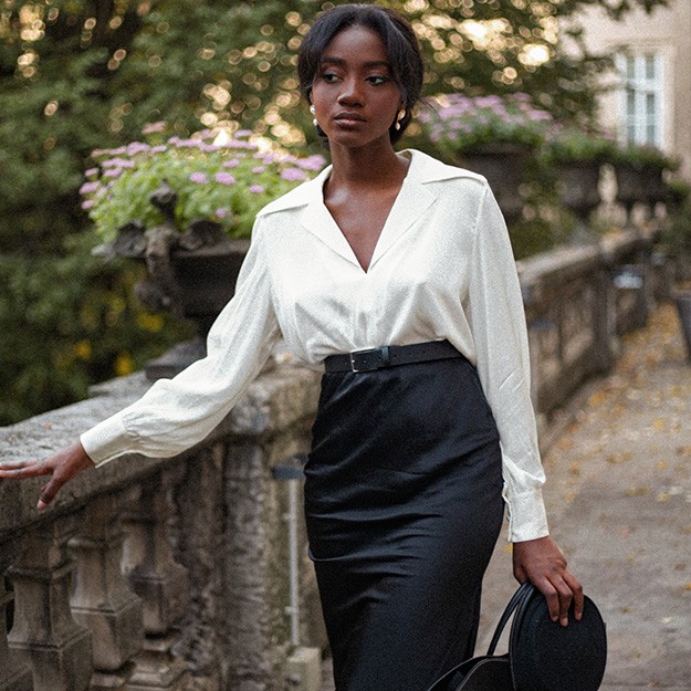 LILYSILK Seidenbluse Deep V-Ausschnitt Pullover Gemütlich und bequem DE Cremeweiß M