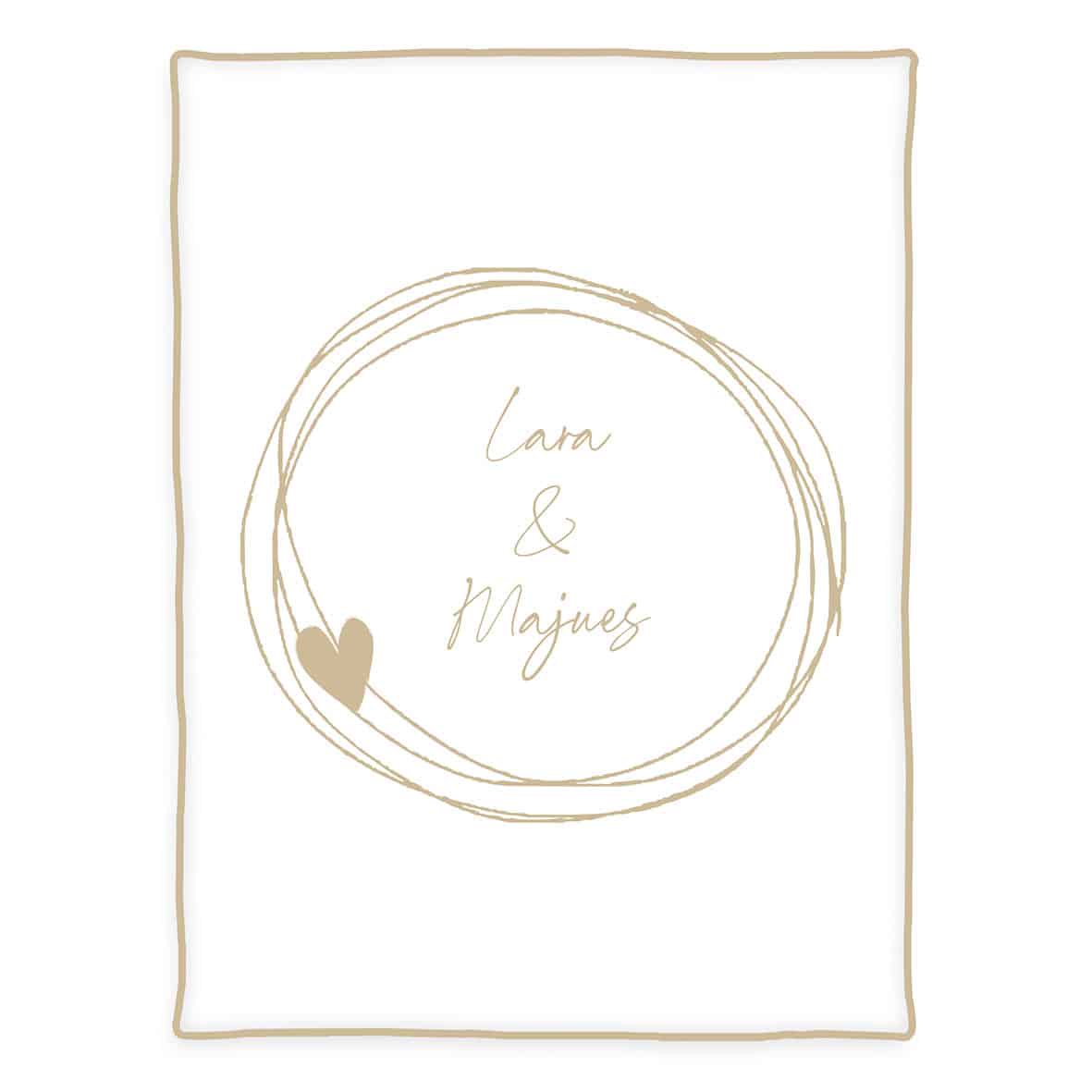 Unicade® personalisierte Decke 'Ringe & Herz' – 150x200 cm, Made in Germany