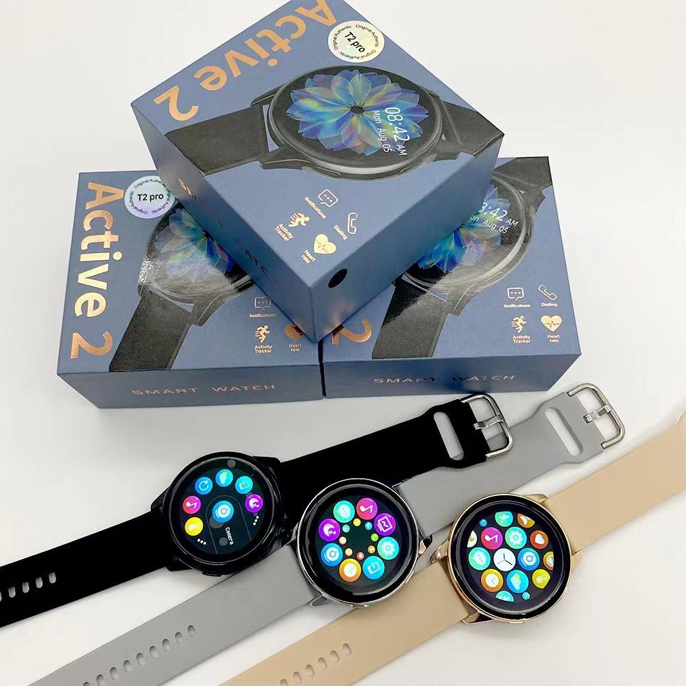 T2 Pro Smart Watch Health Smart Bracelet IP67 Imperproping Fitness Tracker Sports Circular Smart Watch Retail Box