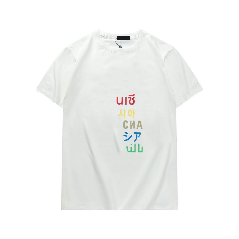 Summer Women T-shirt Fashion Tshirts Men Casual Top Comfortable Tees Neutral Seven Languages Letter Womens Sports Tees Clothes