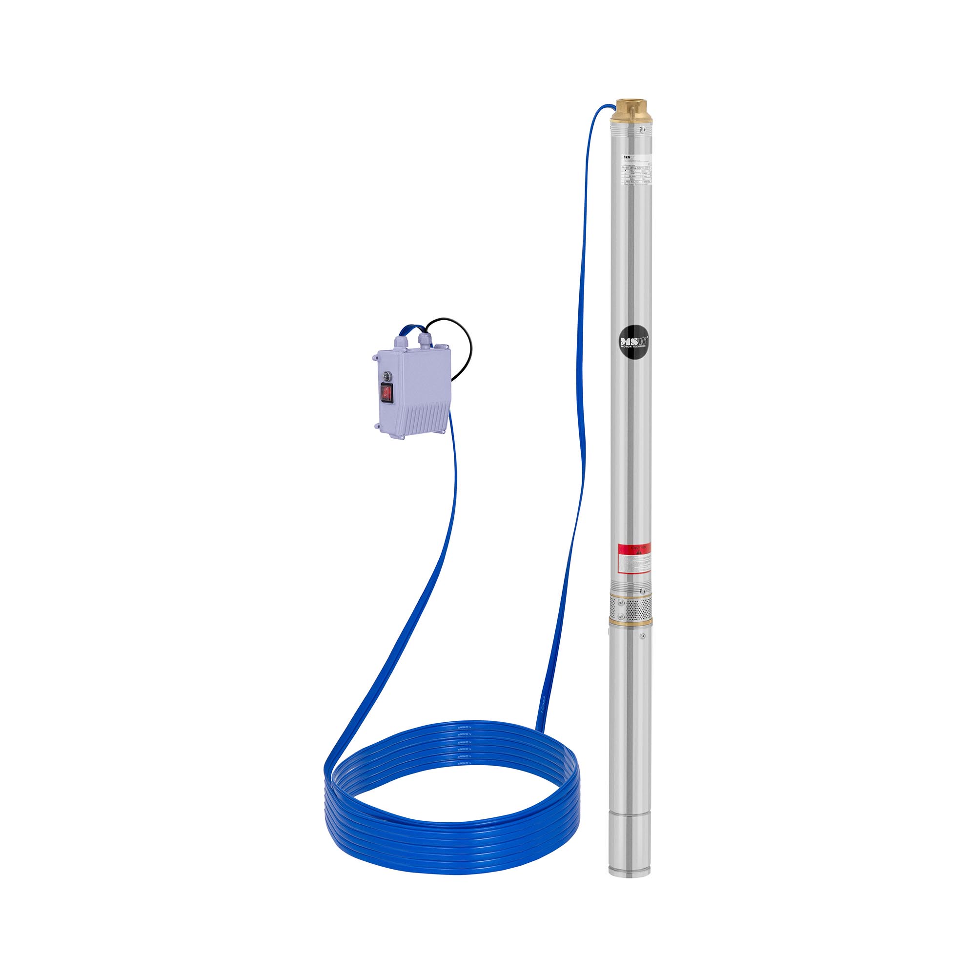 Čerpadlo do studny 70 mm / 2,75'' 3800 l/h 750 W kabel 50 m / dopravní výška 84 m ušlechtilá ocel - Čerpadla do studní MSW