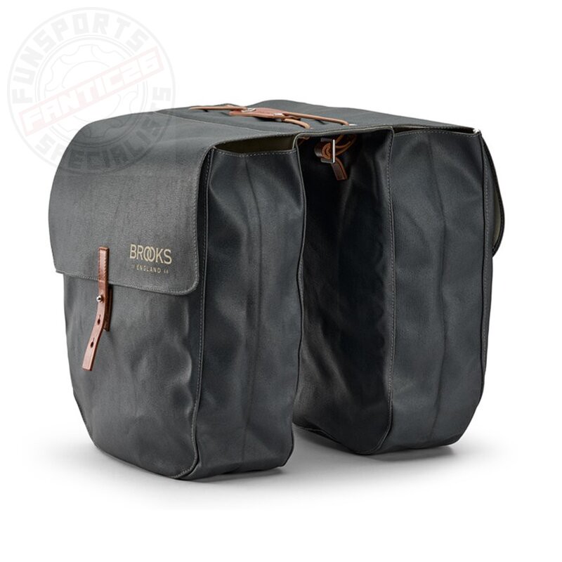 Brooks Doppel Fahrradtasche 30L Wasserabweisend & Robust Grau