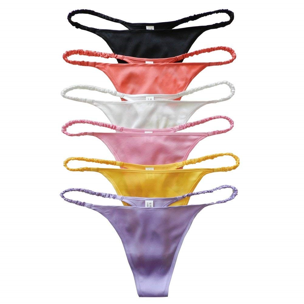 6 pièces sexy femmes % culotte string en soie