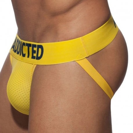 Addicted Jockstrap Push Up Mesh Jaune