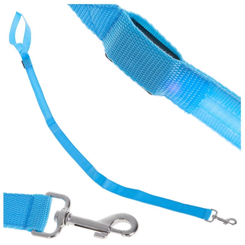 Guinzaglio per cani con LED blu con 3 modalità per passeggiate serali
