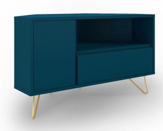 TV-Bank 'Elle' für Ecken - Grün/Kupfer