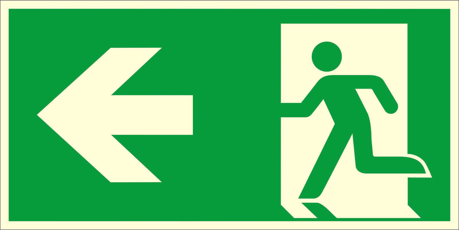 SafetyMarking® Rettungszeichen-Aufkleber Notausgang links 30 cm x 15 cm