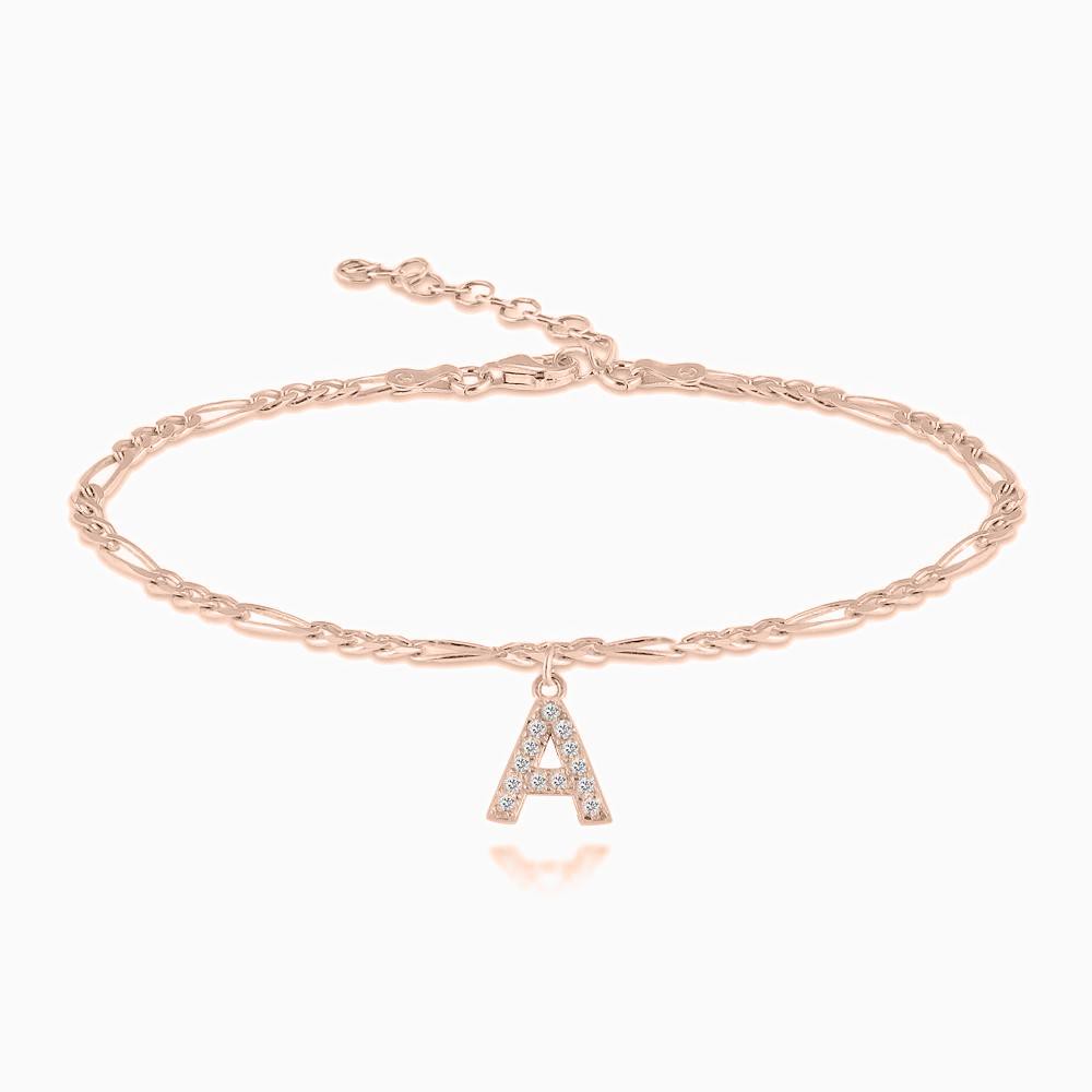 Figaro Buchstaben Armband - Roségold