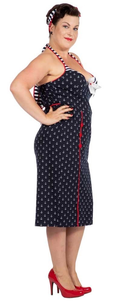 Marine Pin-Up Girl Strandkleid