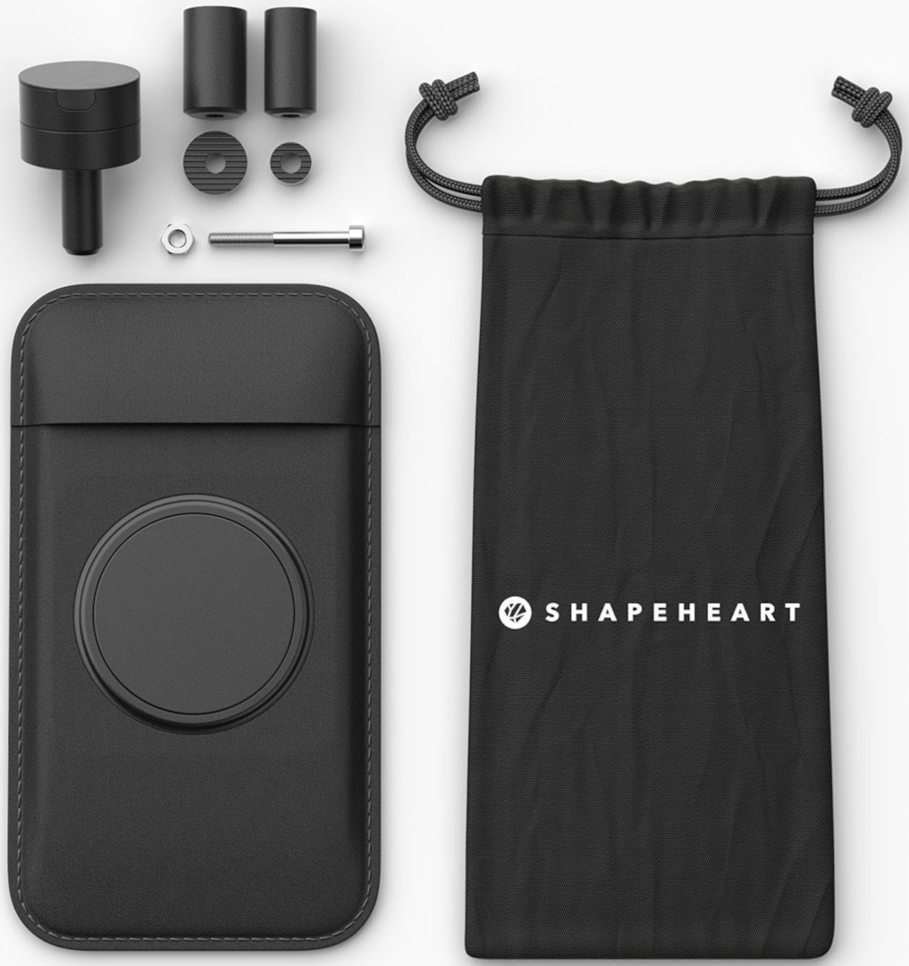 Shapeheart Motorcycle Bundle Magnetic Smartphone Mount for Stem Handlebars, Size M for Men