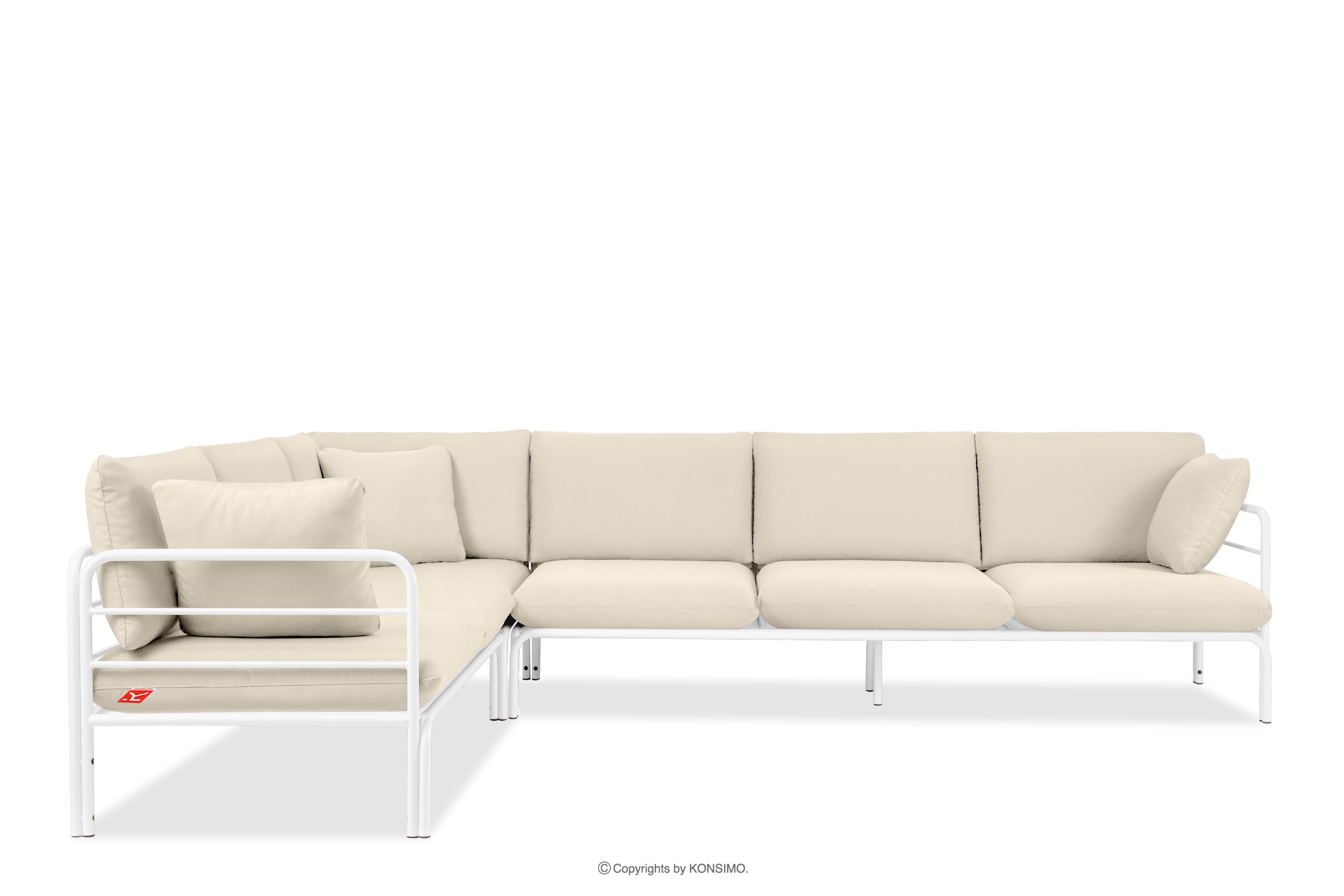 Großes Loft Gartenecke auf Metallfüßen weiß/cremeweiß RAMBE