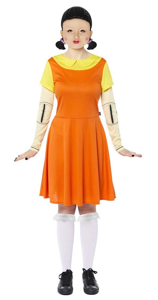 Squid Game Puppe Damenkostüm | L - Orange  | Wir machen Party.de |