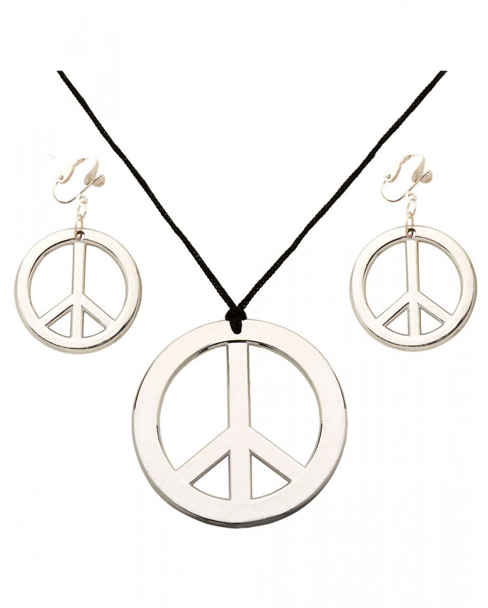Hippie Peace Halskette & Ohrringe