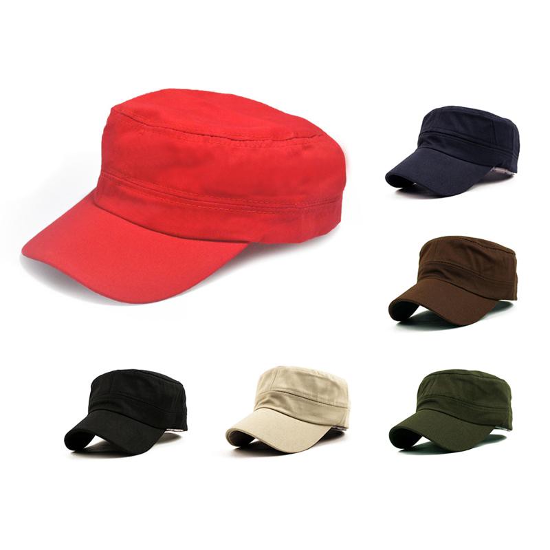 Wide Brim Hats Stylish Plain Military Army Cap Castro Cadet Hat Adjustable