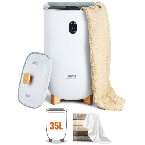 VEVOR 35L großer Handtuchwärmer-Eimer, Handtuchwärmer mit LED-Bildschirm und Trockenfunktion, intelligenter Handtuchwärmer mit einstellbarem Timer für Badezimmer, Bademantel, Decke und Pyjama, automatische Abschaltung, weiß