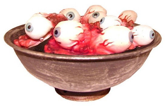 Blutige Augen in Schüssel Tischdeko