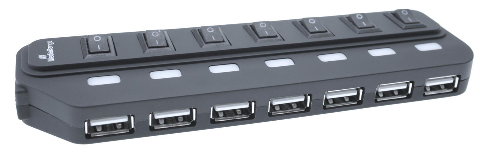 MediaRange USB-Hub 7-fach schwarz