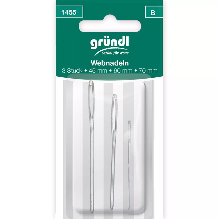 GRÜNDL Webnadeln aus Metall 3 Stück silber