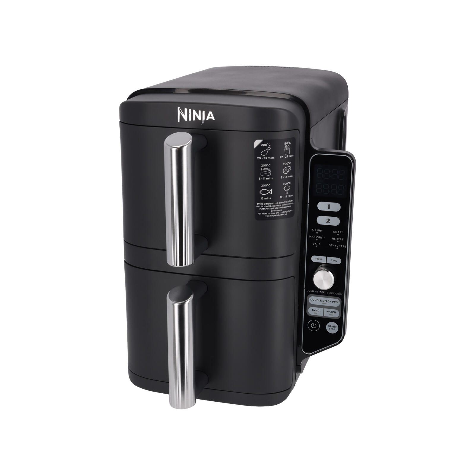 Ninja Doppel-Heißluftfritteuse SL400EU, grau/schwarz