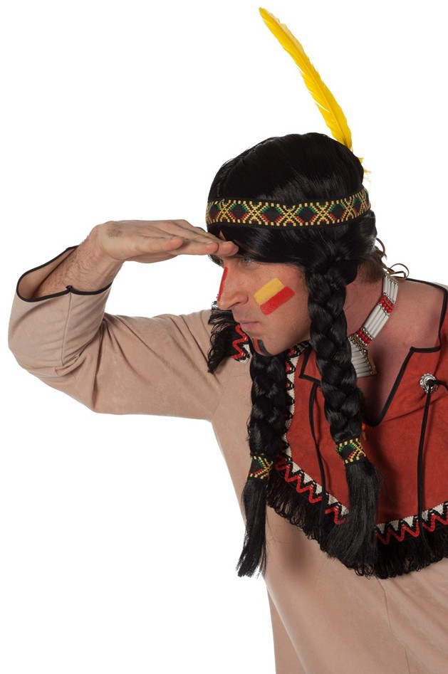 Indianer Fixer Falke Perücke Mit Feder