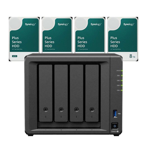 Synology DS925+ DiskStation + 32TB 4x Synology Plus 3.5