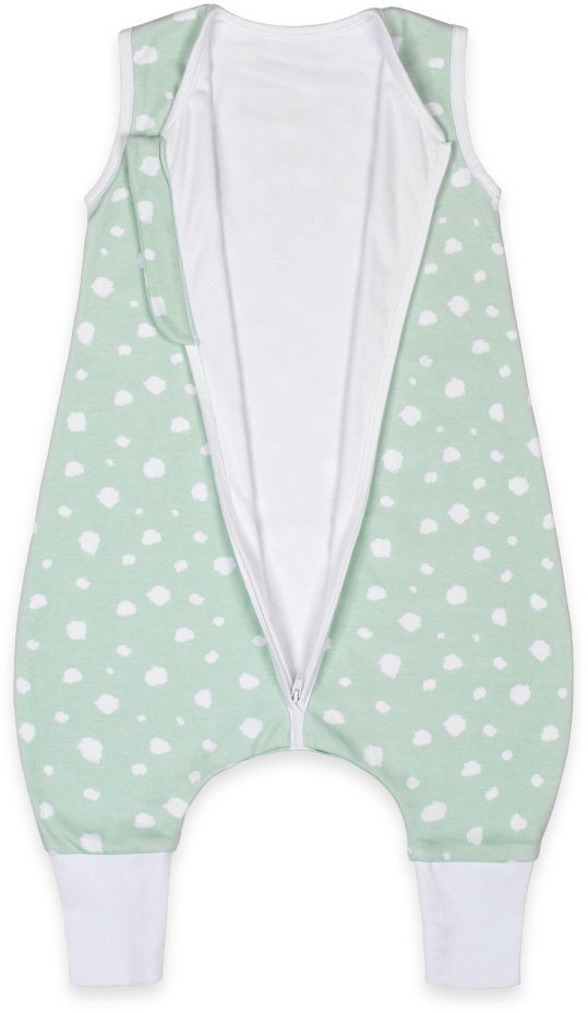Emma & Noah Schlafsack mit Füßen 1.0 TOG, Punkte Mint 70cm