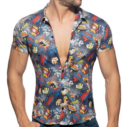 Addicted Comic Summer Shirt - Navy