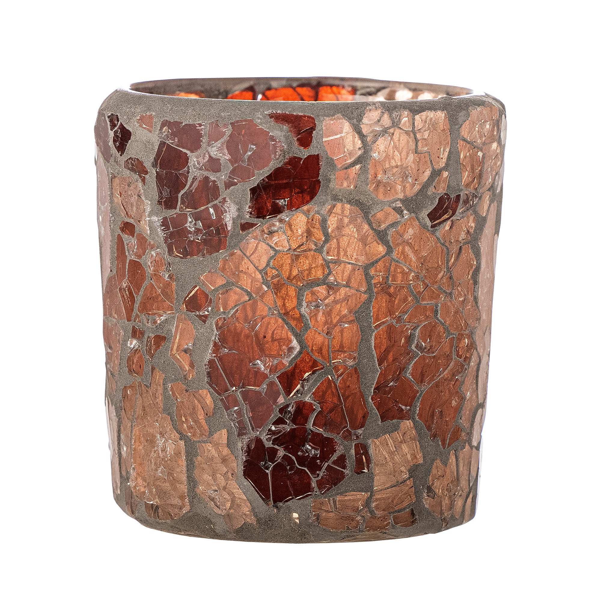 Bloomingville Teelichthalter recyceltes Glas rose Evalyn