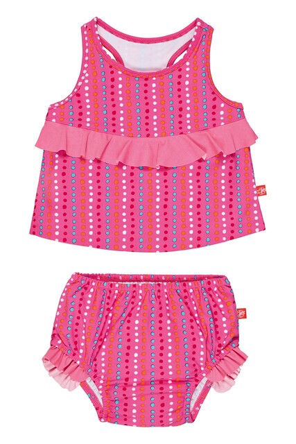 LÄSSIG Mädchen Tankini Dottie Lines XL – UV-Schutz Bademode - Neu