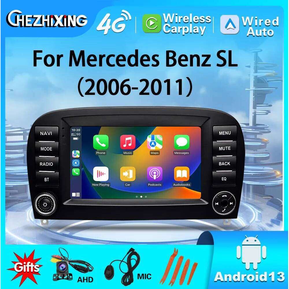 2 DIN ALOR RADIO POUR MERCEDES BENZ SL 2006-2011 R230 SL350 SL500 Multimedia CarPlay RDS FM Audio stéréo 7inch Screen-NO12