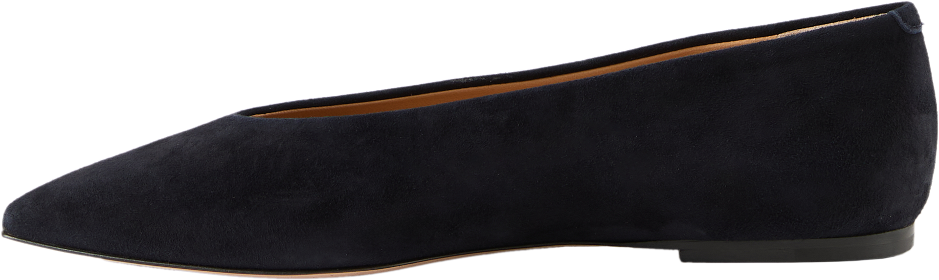 Ballerina aus Veloursleder Marineblau