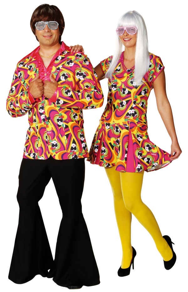 Bunter 70er Jahre Party Anzug Für Herren