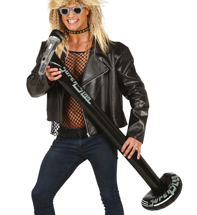 Rocker Mikrofon aufblasbar 115cm | OS - Schwarz  | Wir machen Party.de |