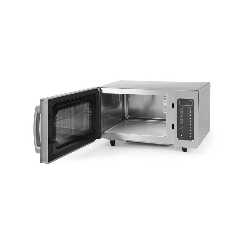 HENDI Mikrowelle programmierbar 25 Liter 1000 Watt 51 x 43 x 31 cm bis 100 Programme freistehend Teller  Ø 32 cm