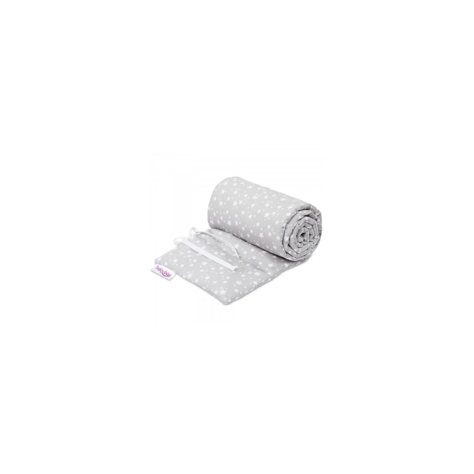 Babybay - Nestchen PERLGRAU, Sterne Weiß (Boxspring XXL)