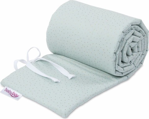 Babybay Nestchen Organic Cotton Royal Mint Glitzerpunkte Gold XXL