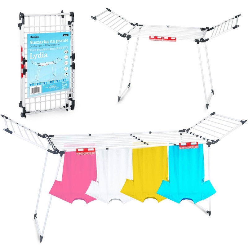 Weißer klappbarer Wäscheständer Lydia 27 m
