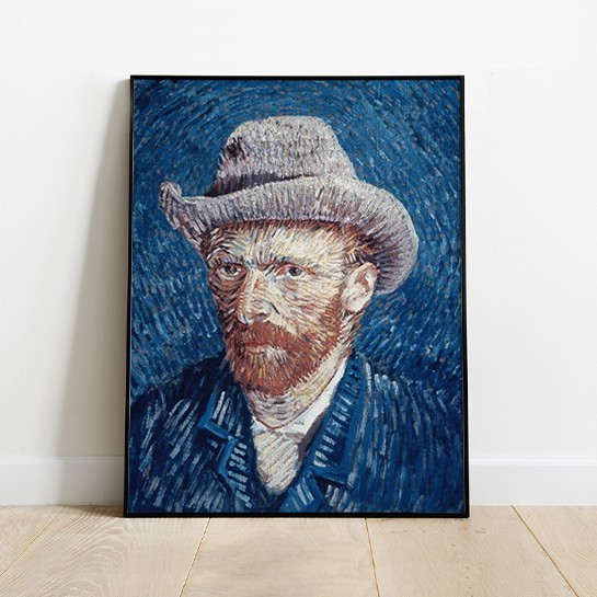 Van Gogh – Selbstporträt mit grauem Filzhut – Malen nach Zahlen